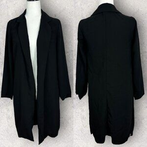 Urban Outfitters Drape Jacket Silence Noise Black‎ Robe Open Front Coat Size XS